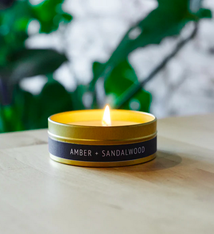 Grant Street Candle Co. Amber + Sandalwood 4 oz Travel Tin