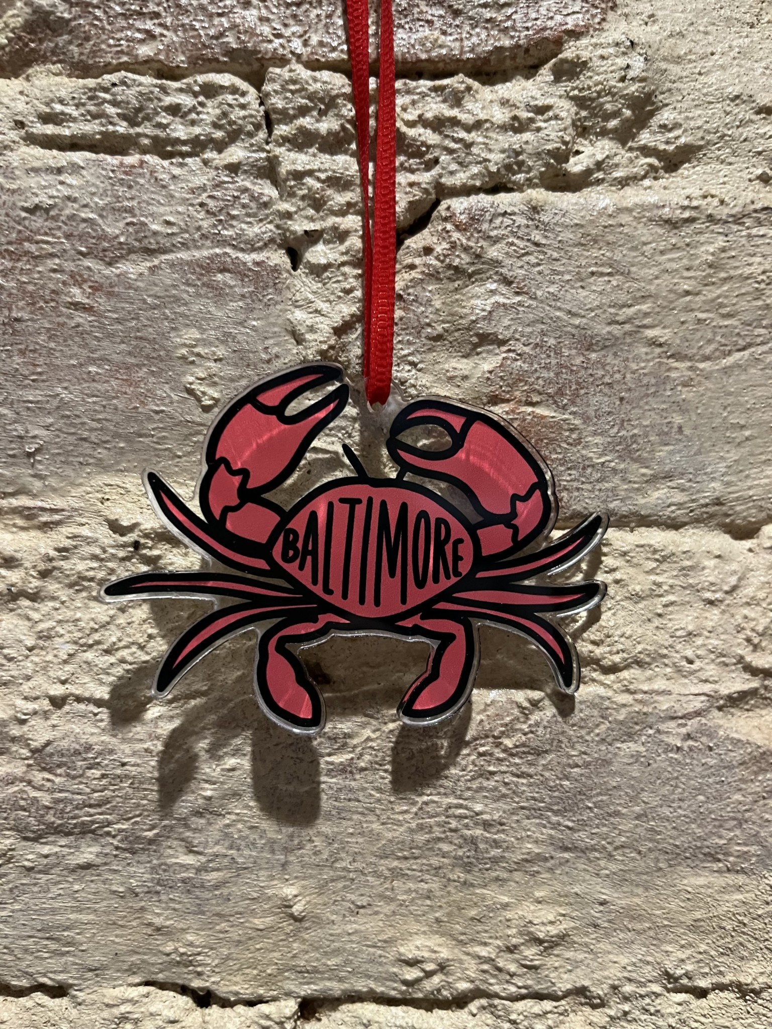 Brittany Paige Baltimore Crab Acrylic Ornament - Red