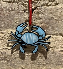 Brittany Paige Baltimore Crab Acrylic Ornament - Blue