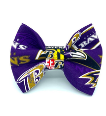 Banjo's Bows Ravens Flock Dog Bow Tie