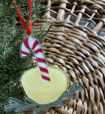 Christmas Lemon Peppermint Stick Acrylic Ornament