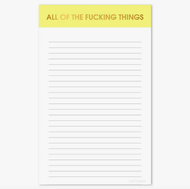 Chez Gagne All The Fucking Things Notepad