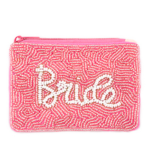 Golden Stella Bride Beaded Coin Pouch - Pink