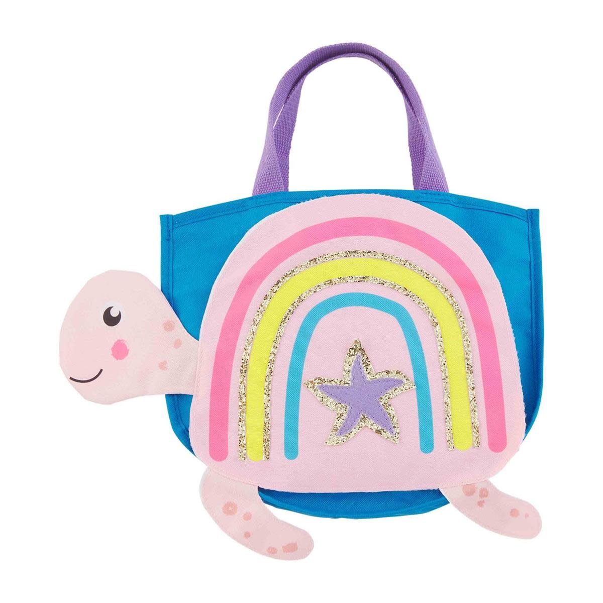 Mud Pie PINK TURTLE BEACH TOTE WITH TOYS