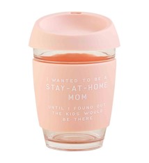 Mud Pie PINK MOM COFFEE SILICONE GLASS