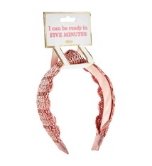 Mud Pie SCALLOPED STRAW HEADBAND BLUSH