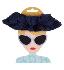 Mud Pie EYELET SCRUNCHIE SET NAVY