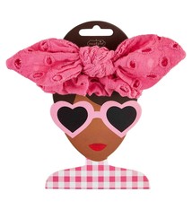 Mud Pie EYELET SCRUNCHIE SET PINK