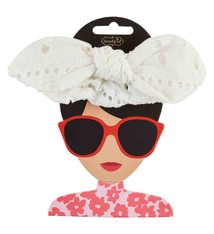 Mud Pie EYELET SCRUNCHIE SET WHITE