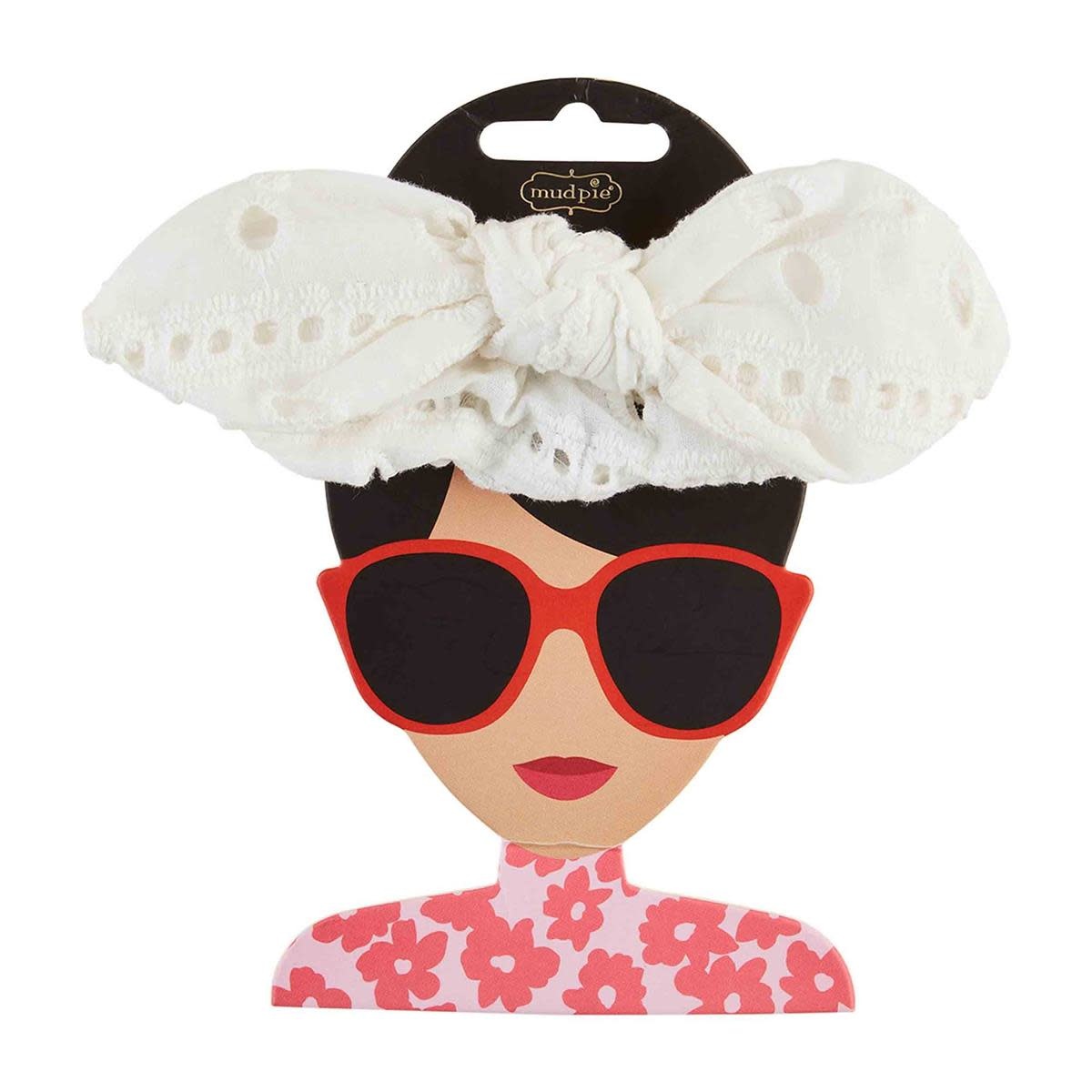 Mud Pie EYELET SCRUNCHIE SET WHITE