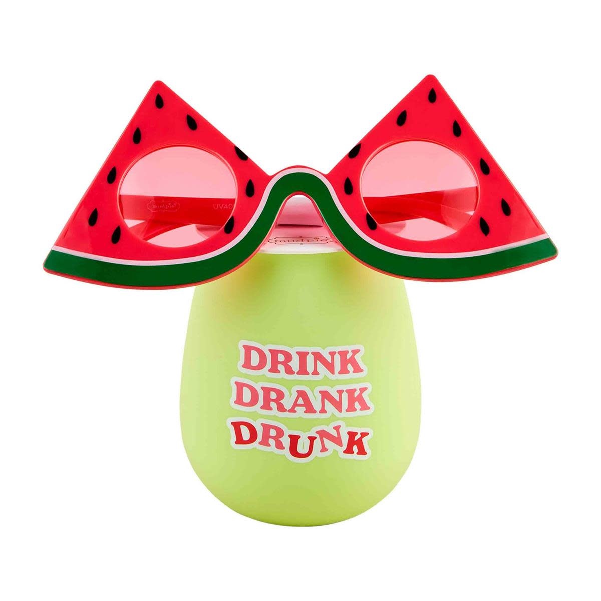 Mud Pie SUMMER SILICONE WINE GLASS LIME