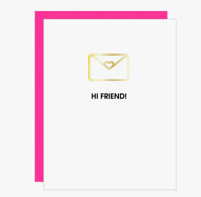 Chez Gagne Hi Friend - Envelope Paper Clip Card