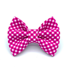 Banjo's Bows Pink Gingham Dog Bow Tie