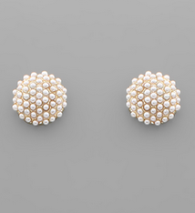 Golden Stella Mini Pearl Stud Earrings