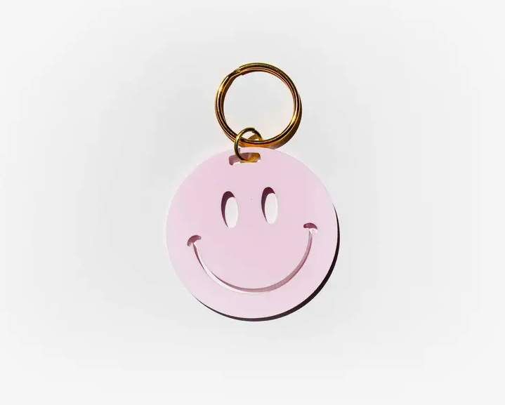 Freshwater Design Co. Smiley Face Keychain - Lavender