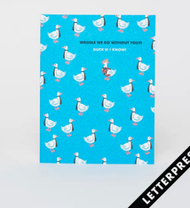 Egg Press Duck Retirement Card