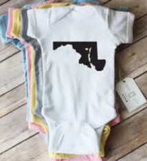 Paper Cow Clothing Maryland Heart Baby Bodysuit