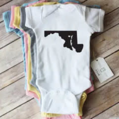 Paper Cow Clothing Maryland Heart Baby Bodysuit