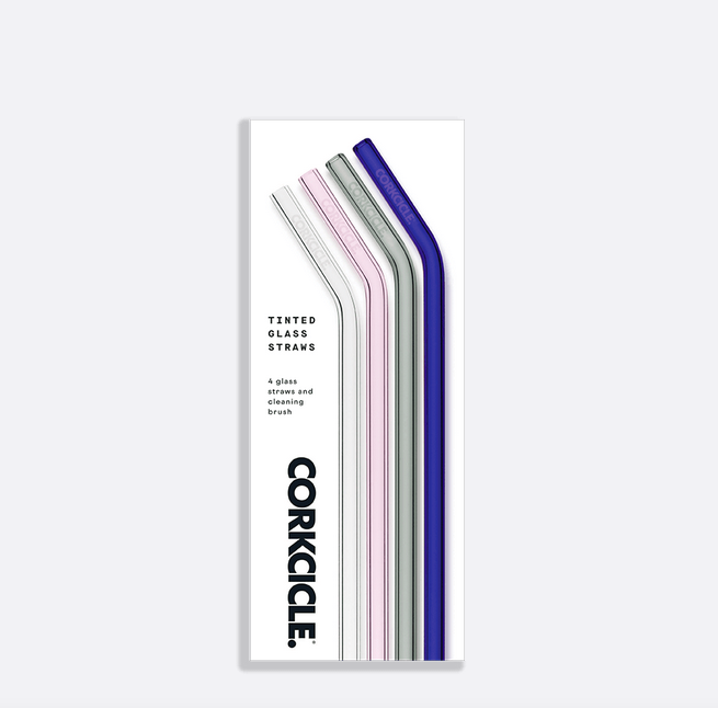 Corkcicle. Glass Straw Set - Mutlicolor