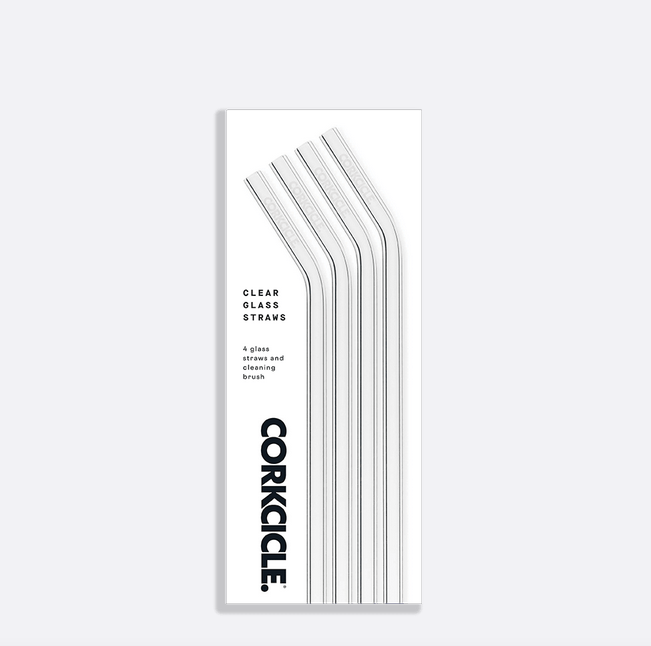 Corkcicle. Glass Straw Set - Clear