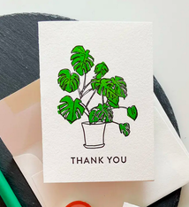 Steel Petal Press Monstera Thank You Card