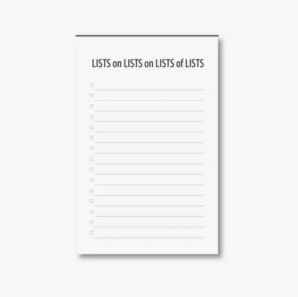 Pretty Alright Goods Lists on Lists - Notepad