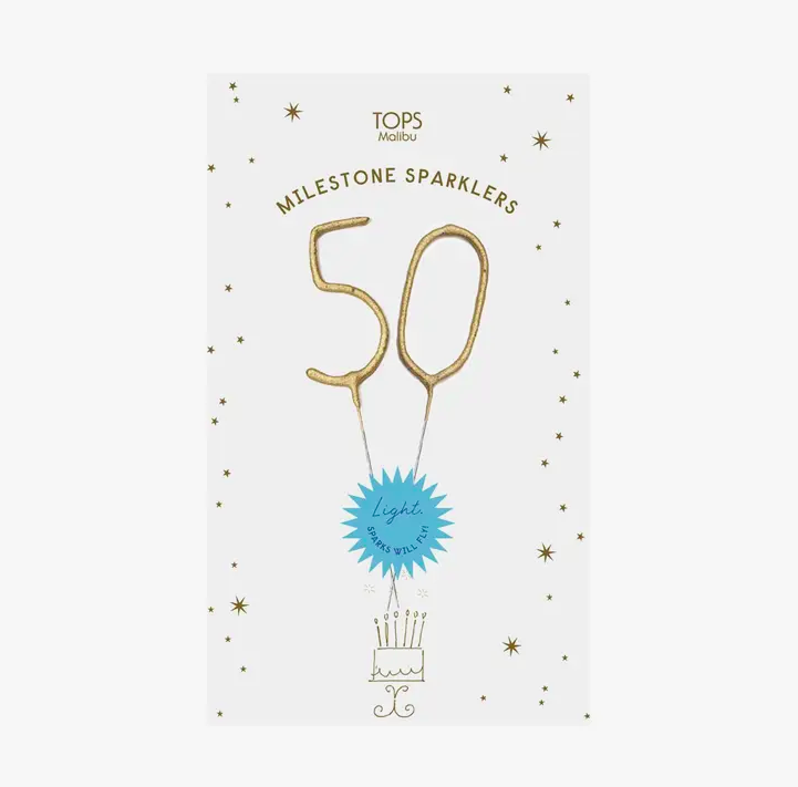 TOPS Malibu Milestone 50 Mini Gold Sparkler Card