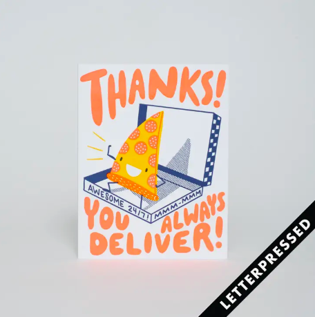 Egg Press Always Deliver Thank You Card