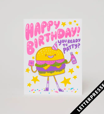 Egg Press Burger Birthday Card