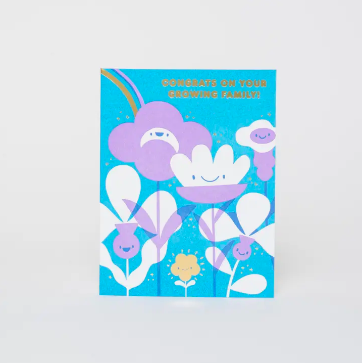 Egg Press Flower Baby Card