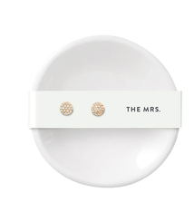 Creative Brands Ceramic Ring Dish & Earrings - The Mrs