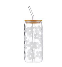 Creative Brands Glass Tumbler - White Floral