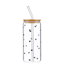 Creative Brands Glass Tumbler - Black Hearts