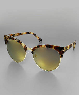 Golden Stella Marble Half Frame Sunglasses