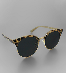 Golden Stella Tortoise Marble Half Frame Sunglasses