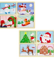 Mud Pie CHRISTMAS 4-IN-1 PUZZLES