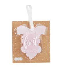 Mud Pie PINK BABY'S FIRST CHRISTMAS ORNAMENT