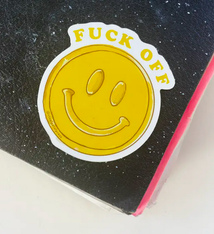 Steel Petal Press Fuck Off Happy Face Sticker