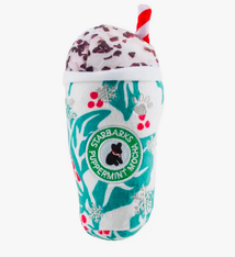 Haute Diggity Dog Holly Leaves Puppermint Mocha Cup Dog Toy