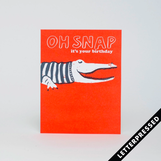 Egg Press Crocodile Birthday Card