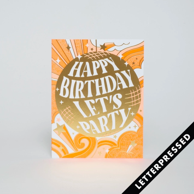 Egg Press Disco Ball Birthday Card