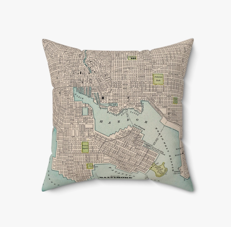 Map Pillow Baltimore