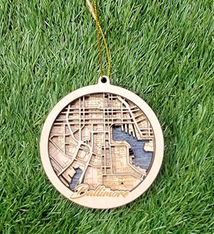 LeRoy Woodworks Baltimore 3D Map Ornament