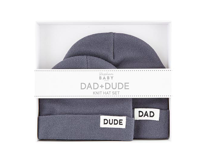 Stephan Baby Dad + Dude Hat Set - Gray