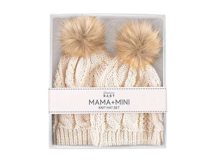 Creative Brands Mama + Mini Knit Pom Hat Set