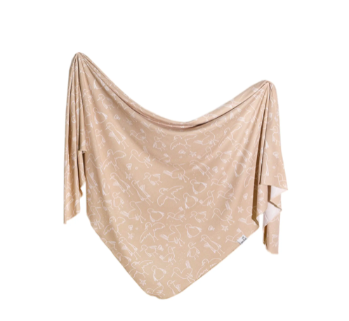 Copper Pearl Knit Swaddle Blanket Sandy