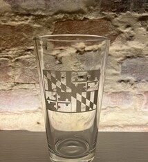 LeRoy Woodworks Maryland Flag Pint Glass