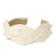 Golden Stella Pearl Stud Braided Rattan Headband - Ivory