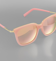 Golden Stella Acrylic Frame Sunglasses - Pink/Mirror