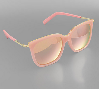 Golden Stella Acrylic Frame Sunglasses - Pink/Mirror